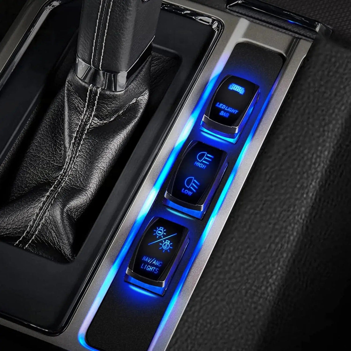 Rocker Switch 7Pin DPDT On/Off Momentary NAV/ANC Lights Rocker Switch Blue