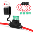 Accessories 5Pcs 12AWG Inline Wiring Harness ATC/ATO Automotive Holder