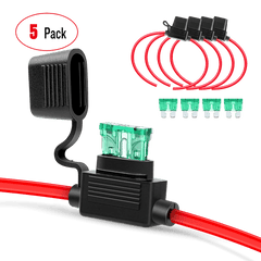 5Pcs 12AWG Inline Wiring Harness ATC/ATO Automotive Holder