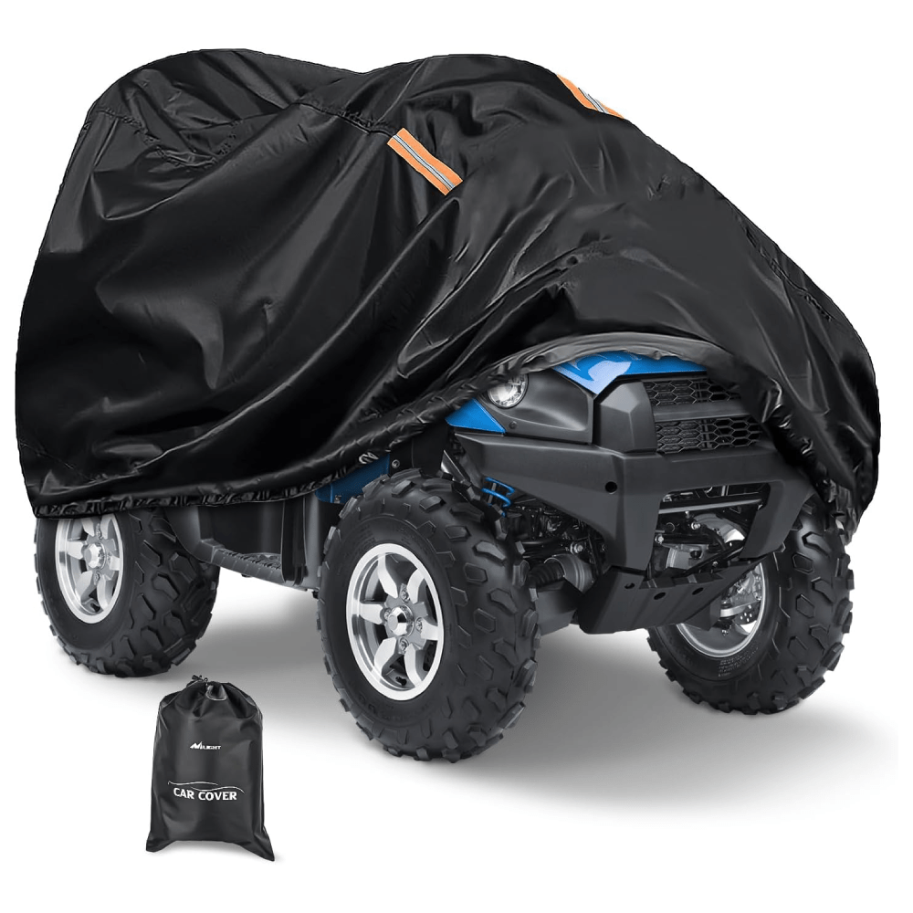 ATV Cover Waterproof 420D Heavy Duty Ripstop Material Black Protects 4 Wheeler from Snow Rain All Season All Weather UV Protection Fits up to 100" Nilight