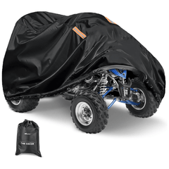 ATV Cover Waterproof 420D Heavy Duty Ripstop Material Black Protects 4 Wheeler from Snow Rain All Season All Weather UV Protection Fits up to 82 Inch