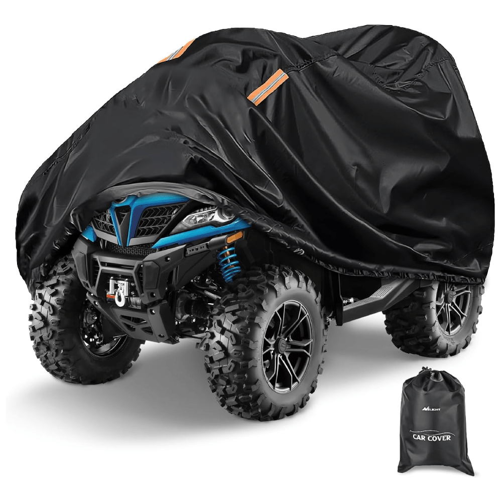 ATV Cover Waterproof 420D Heavy Duty Ripstop Material Black Protects 4 Wheeler from Snow Rain All Season All Weather UV Protection Fits up to 86 Inch Nilight