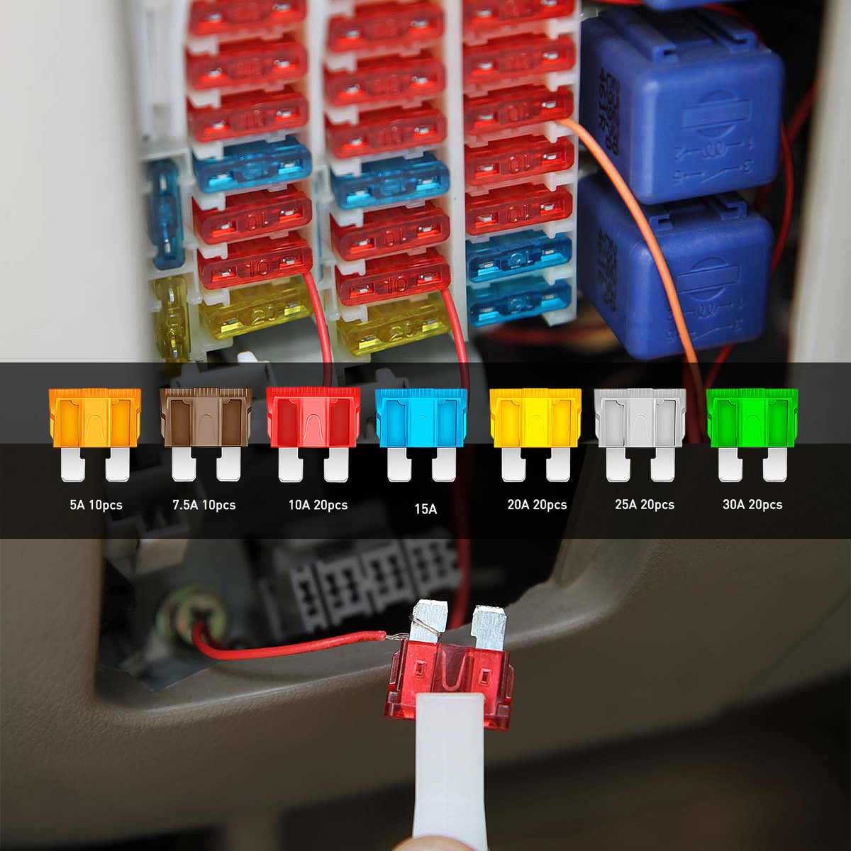 120Pcs Standard Blade Fuse Assortment kit