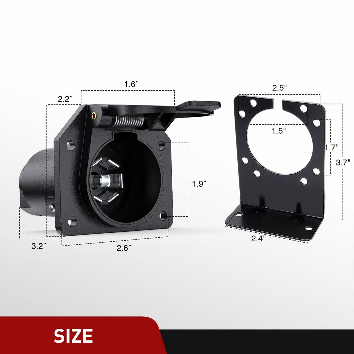 Accessories 4 Way Flat to 7 Way RV Trailer Blade Adapter Plug
