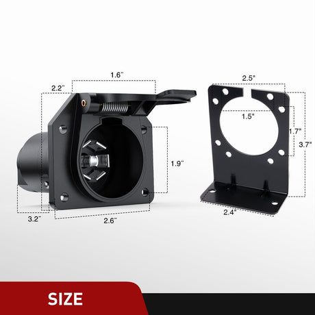 Accessories 4 Way Flat to 7 Way RV Trailer Blade Adapter Plug