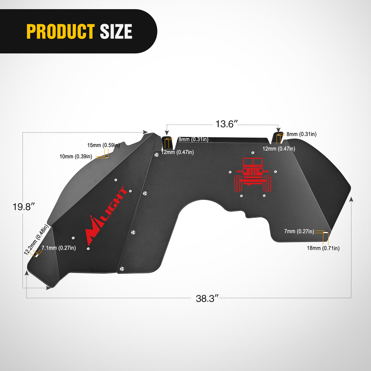 2018 2019 2020 2021 2022 Jeep Wrangler JL JLU Front Inner Fender Liners Wheel Cover