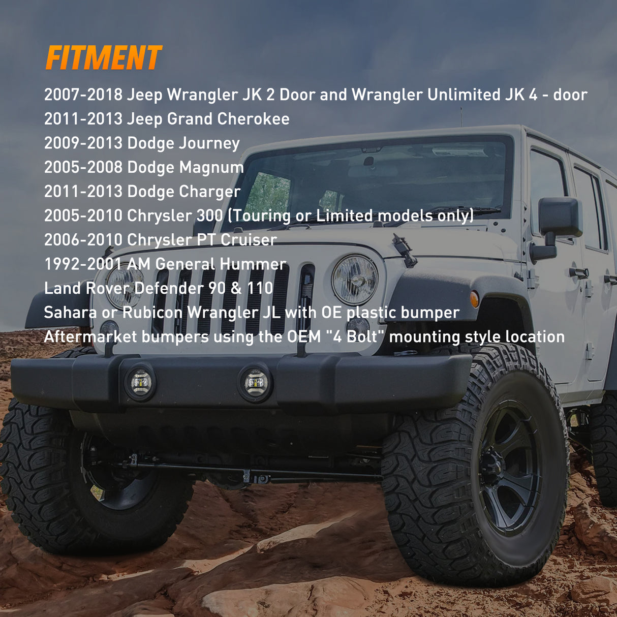 2007 2008 2009 2010 2011 2012 2013 2014 2015 2016 2017 2018 Jeep Wrangler JK TJ LJ DRL Fog Light Assembly