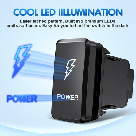 Rocker Switch Toyota Power Push Button Switch 12V ON Off Switch with Connector Wire Kit