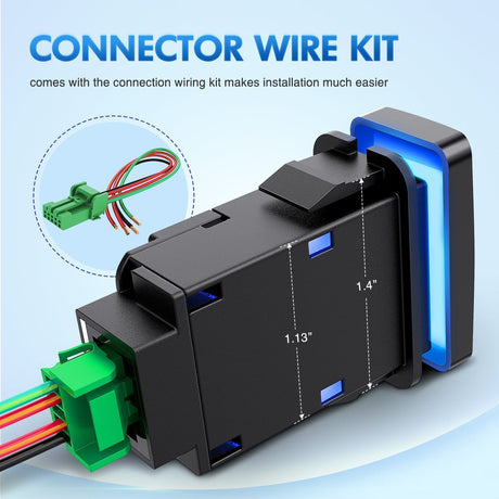 Rocker Switch Toyota Power Push Button Switch 12V ON Off Switch with Connector Wire Kit