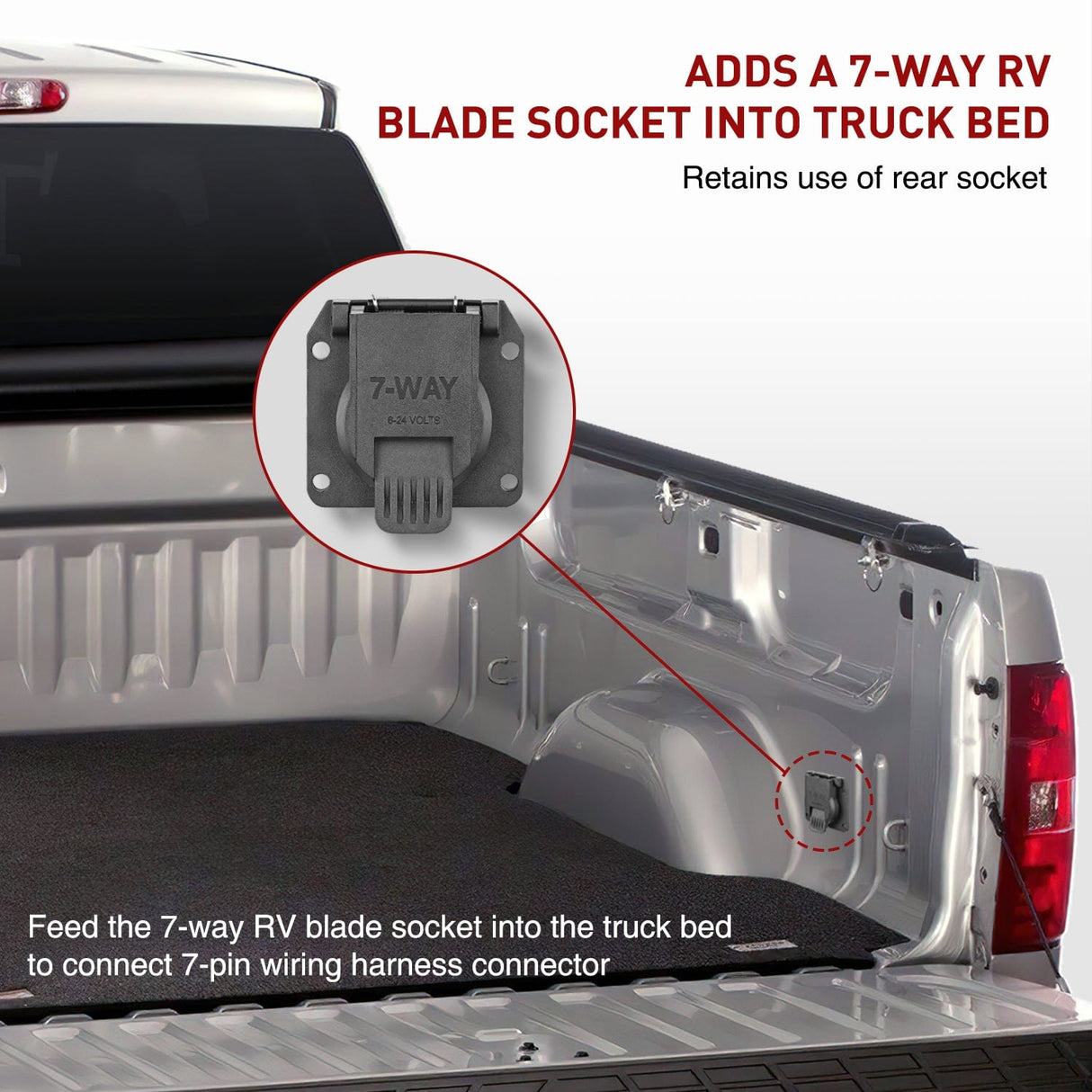 Accessories USCAR 7 Pin Trailer Wiring Harness 7ft for Chevy Ford GMC Dodge Nissan Toyota 5th Wheel Gooseneck Trailer