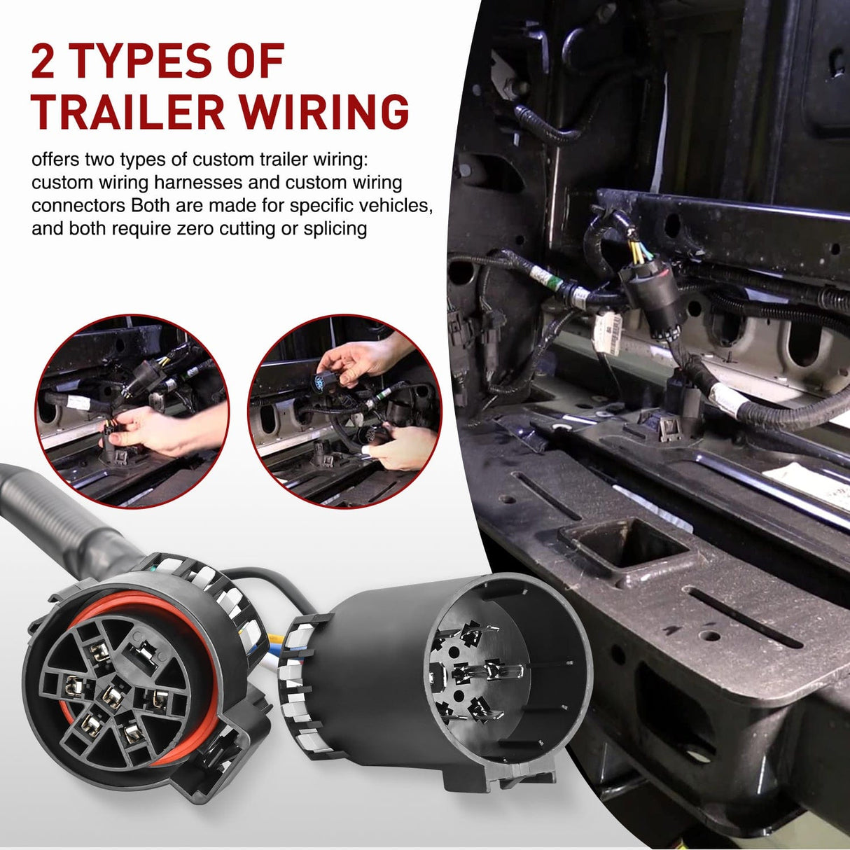 Accessories USCAR 7 Pin Trailer Wiring Harness 7ft for Chevy Ford GMC Dodge Nissan Toyota 5th Wheel Gooseneck Trailer