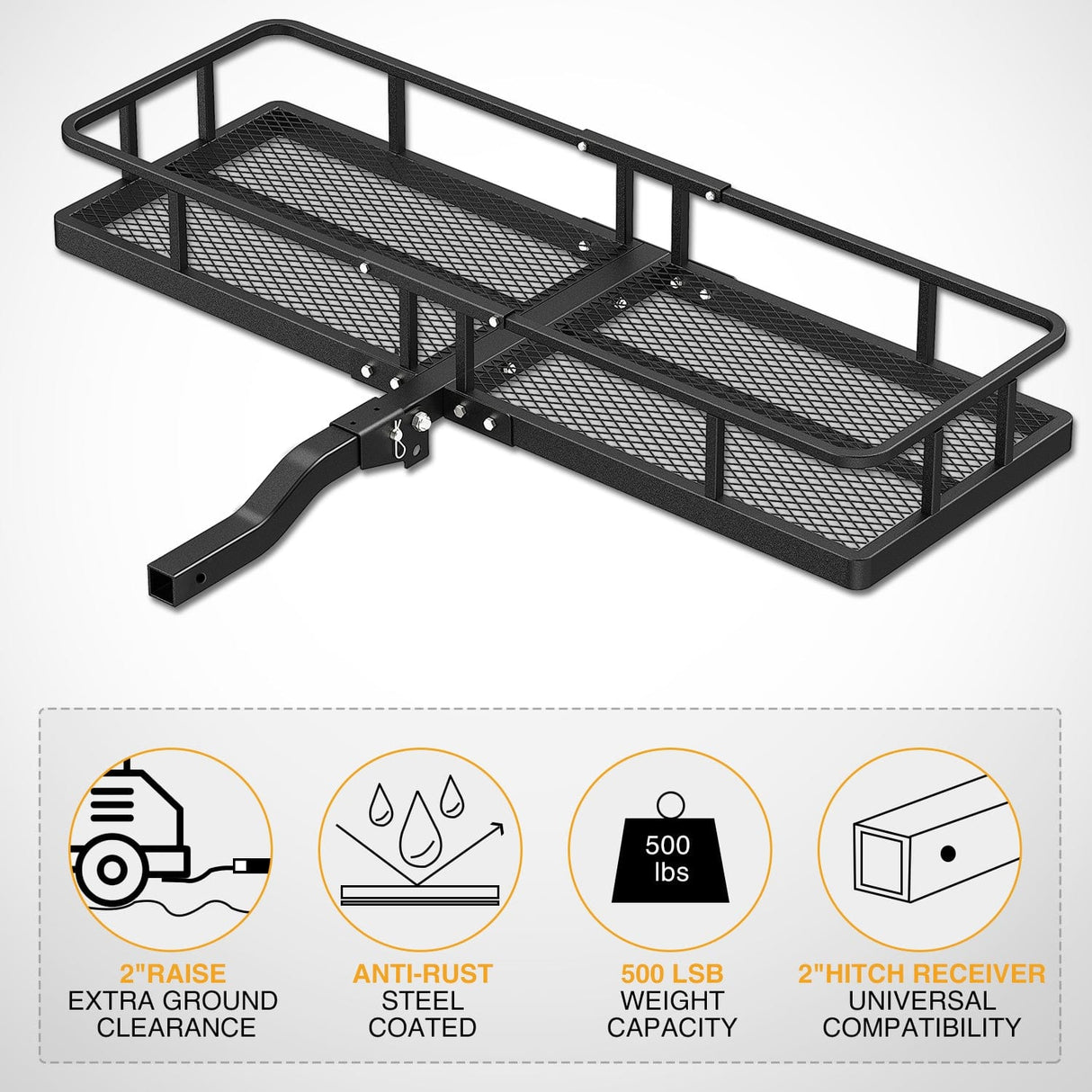 Cargo Carrier 60 x 20 x 7.87 Inch Hitch Cargo Carrier