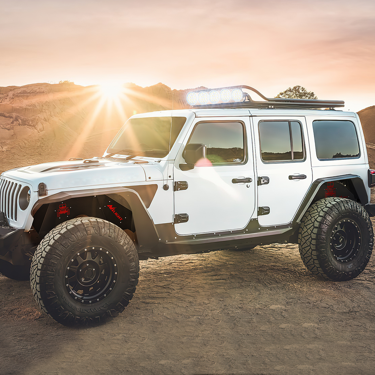 Front & Rear Inner Fender Liners Wheel Cover Fit for Wrangler JL JLU2018 2019 2020 2021 2022 2023 2024 2025 (4-Door/2-Door) Unlimited Bolt-on Style Fender Flares Splash Guards
