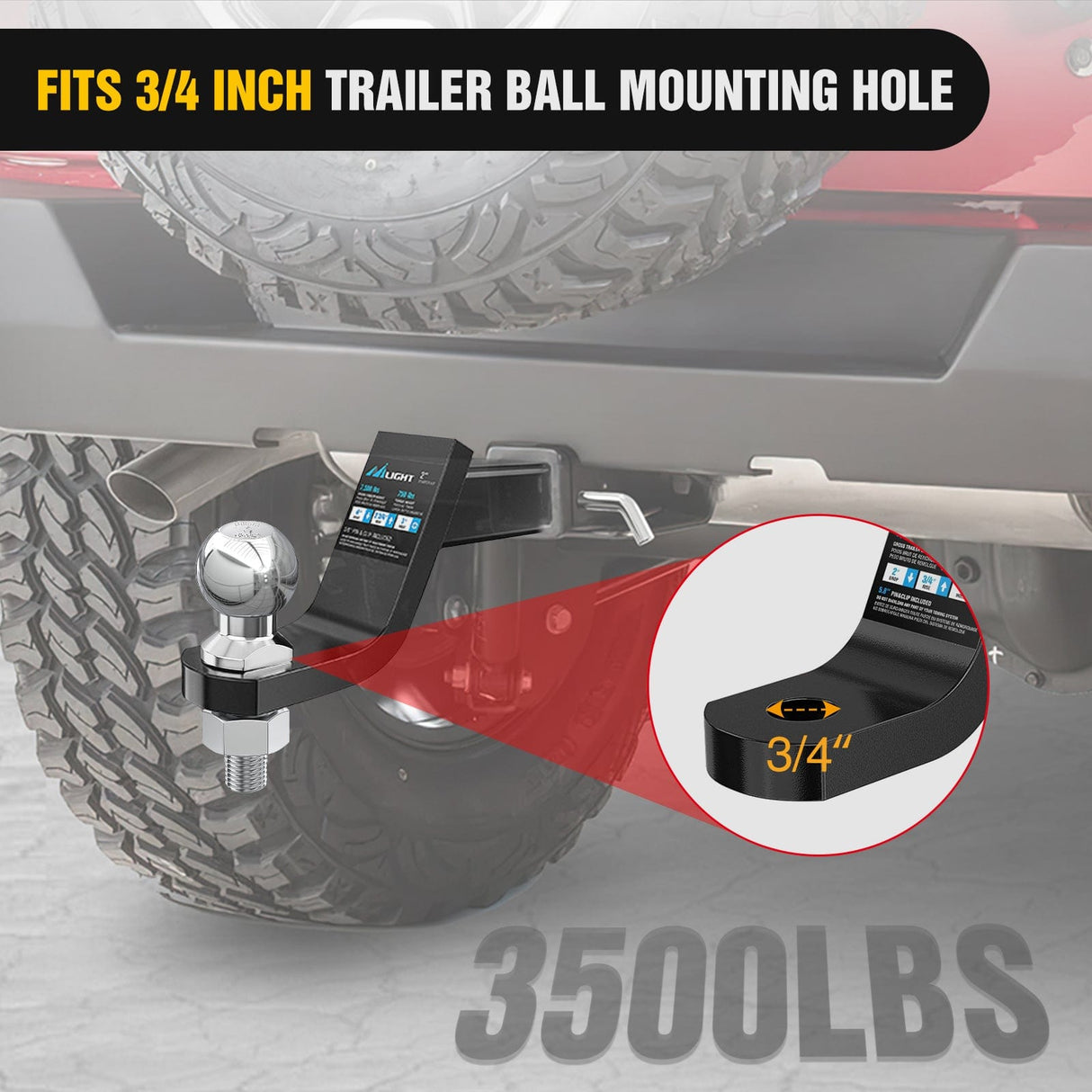 Trailer Hitch 2-Inch Diameter Chrome Trailer Hitch Ball