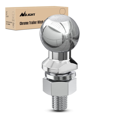 Trailer Hitch 2Inch Chrome Trailer Hitch Ball 1 x 2-1/8Inch Shank Universal Fit Gray
