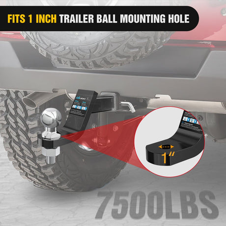 Trailer Hitch 2Inch Chrome Trailer Hitch Ball 1 x 2-1/8Inch Shank Universal Fit Gray