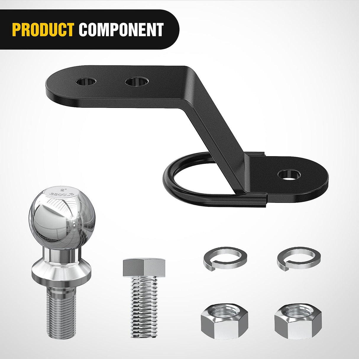 Trailer Hitch ATV/UTV Three-Way Hitch with 2 Inch Ball 3500lbs 3 Trailer Hitch Ball Mount Lawn Mover Hitch ATV UTV Trailer Hitch Adapter 3Inch Drop/Rise 3 Mounting Options