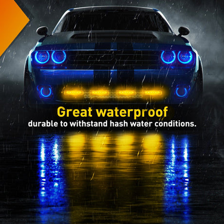 led strobe light 6LED Amber Surface Mount Flashing Emergency Strobe lights 4 PCS