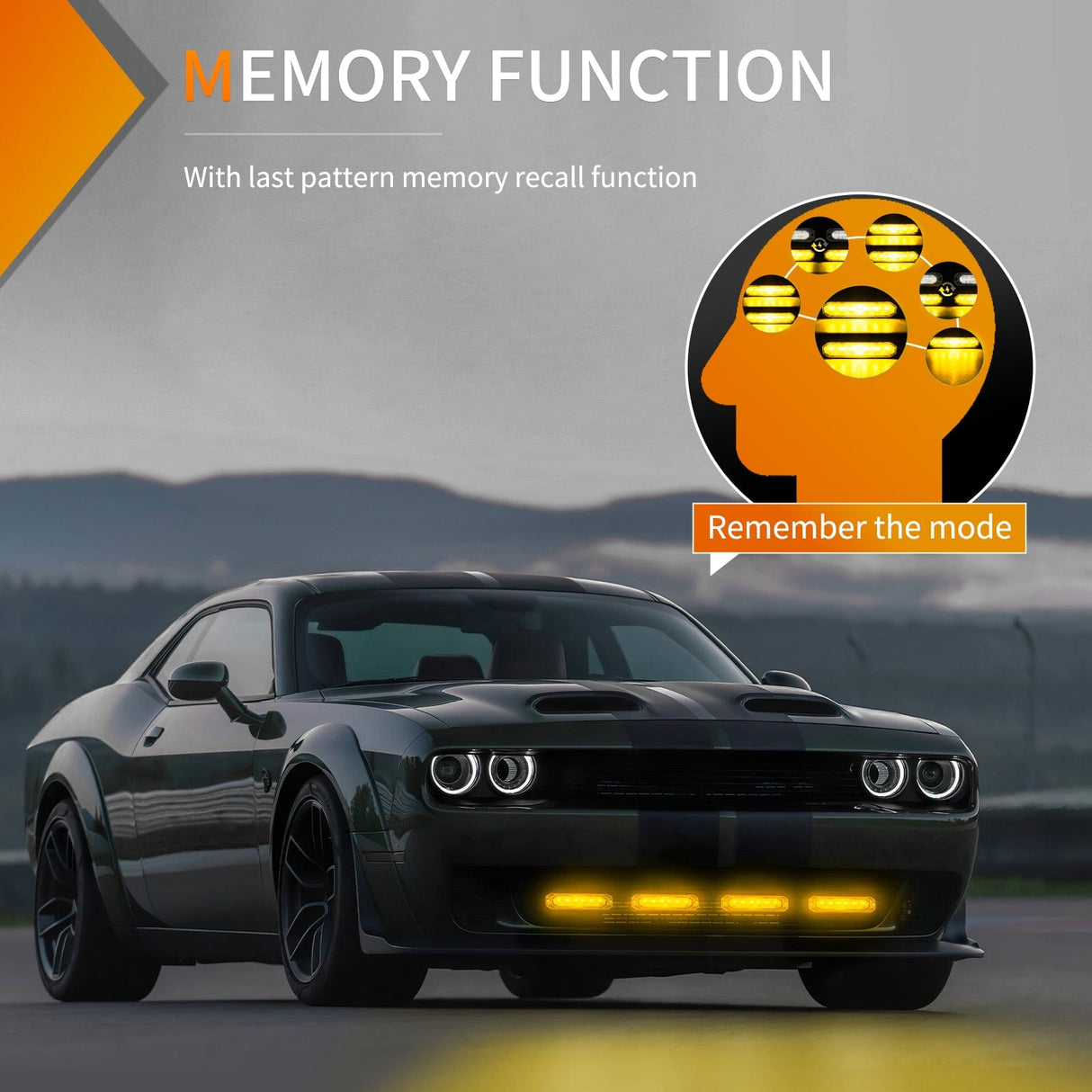 led strobe light 6LED Amber Surface Mount Flashing Emergency Strobe lights 4 PCS