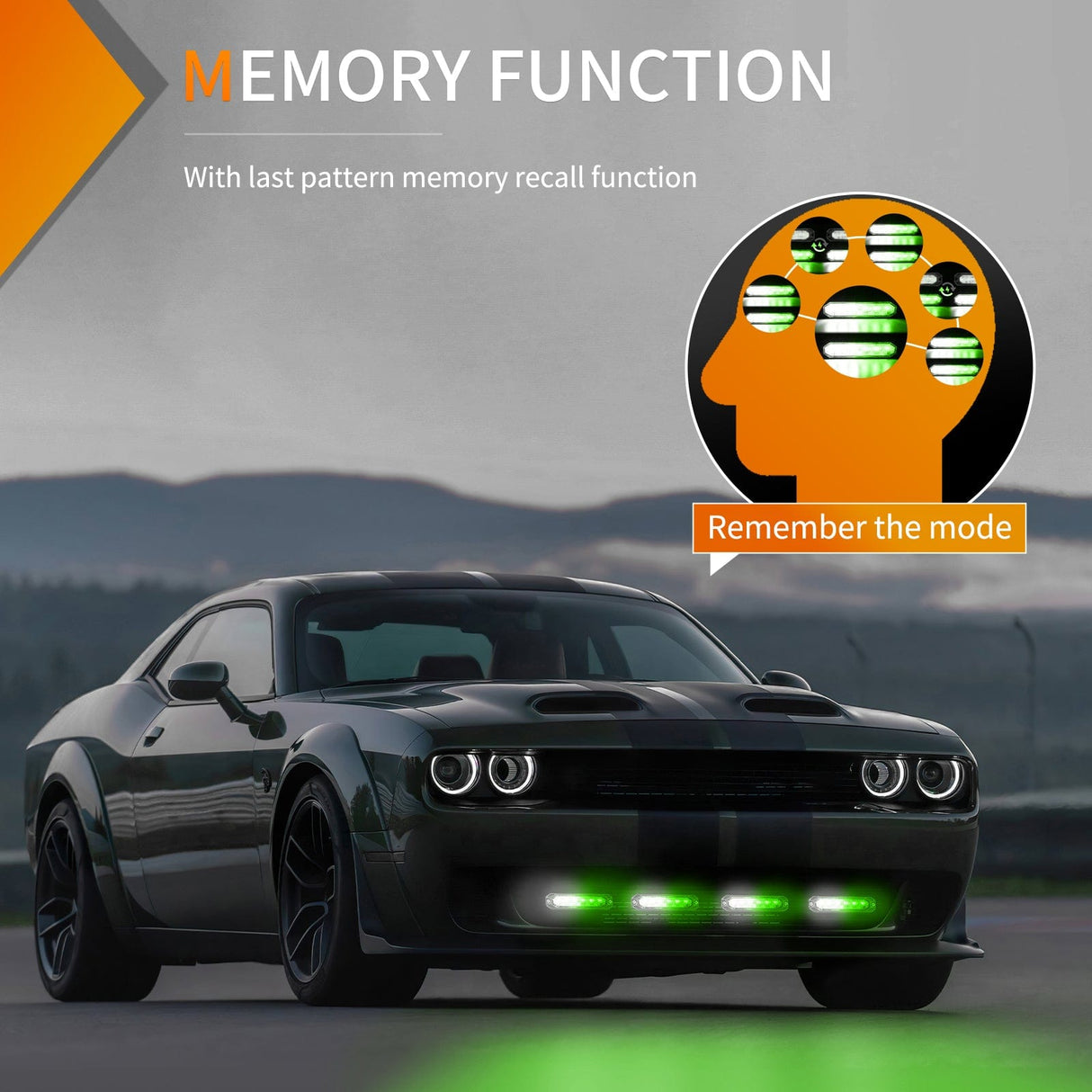 led strobe light 6LED Green White Surface Mount Flashing Emergency Strobe lights 4 PCS