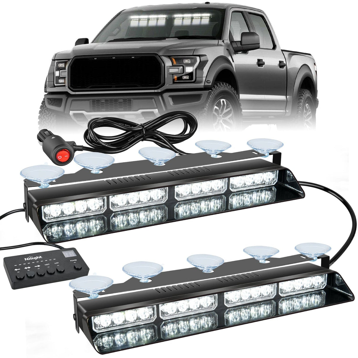 led strobe light 32LED White Emergency Dash Strobe Lights with Controller Suction Cups