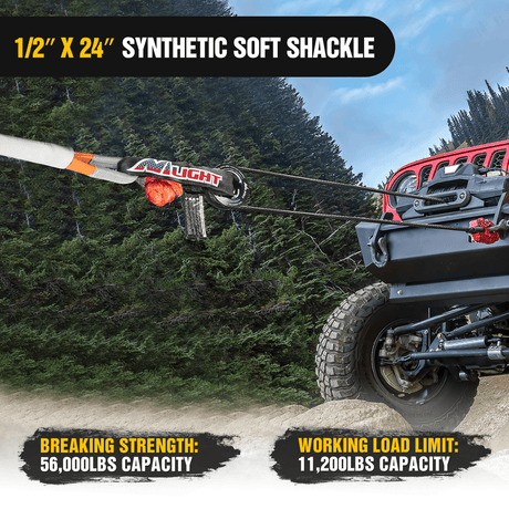 Shackle 2PCS 1/2Inch x 24Inch Synthetic Soft Shackle