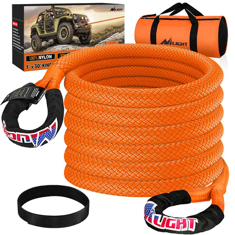 Tie Down Straps 1in x 30ft Kinetic Recovery Rope 33000LBS