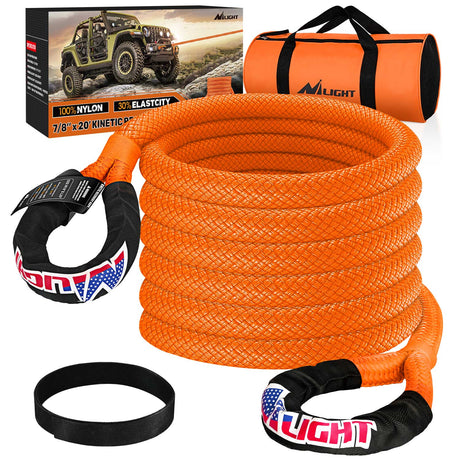 Tie Down Straps 7/8in x 20ft Kinetic Recovery Rope 28,600LBS