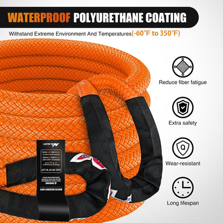 Tie Down Straps 7/8in x 20ft Kinetic Recovery Rope 28,600LBS