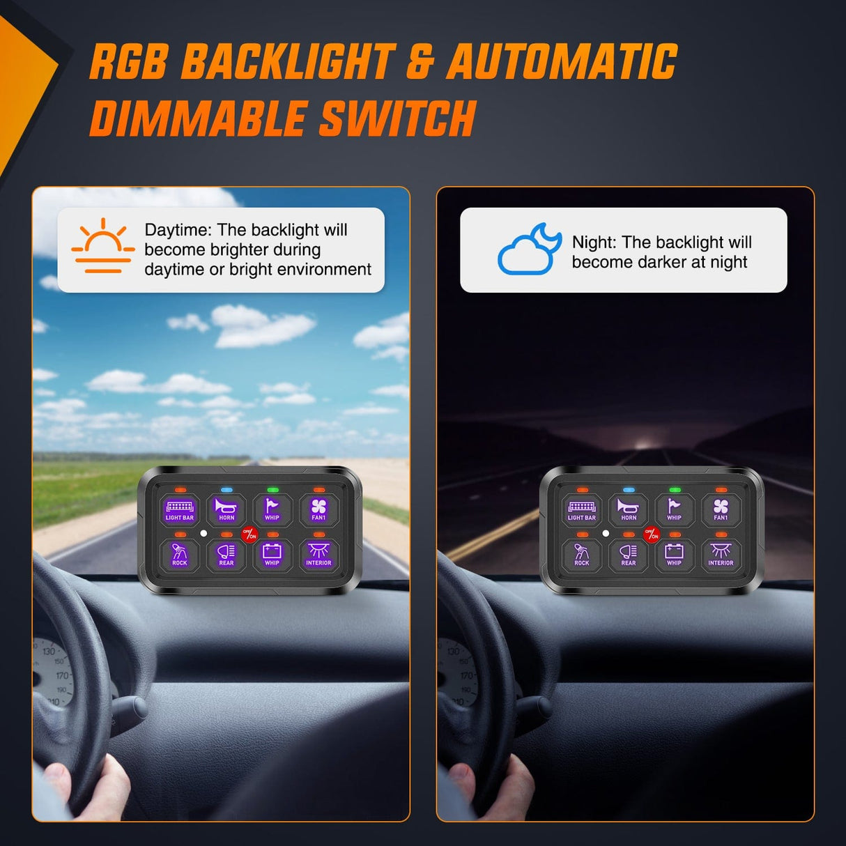 8 Gang RGB Switch Panel Circuit Control System