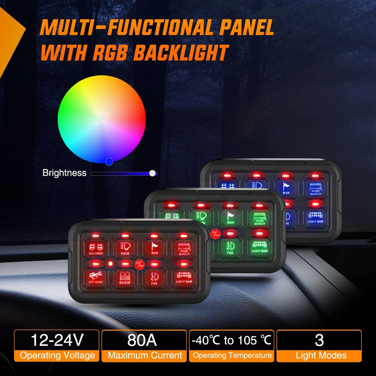 8 Gang RGB Switch Panel Circuit Control System