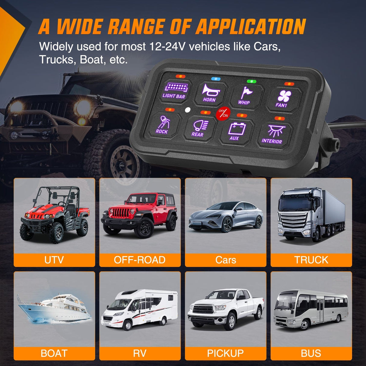 8 Gang RGB Switch Panel Circuit Control System