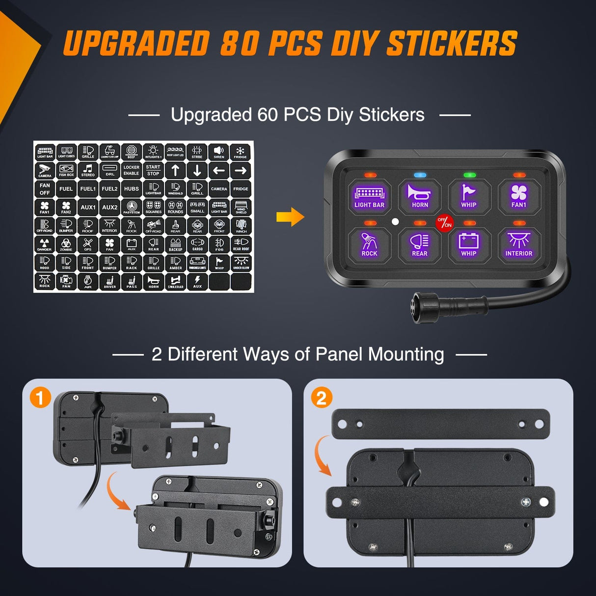 8 Gang RGB Switch Panel Circuit Control System