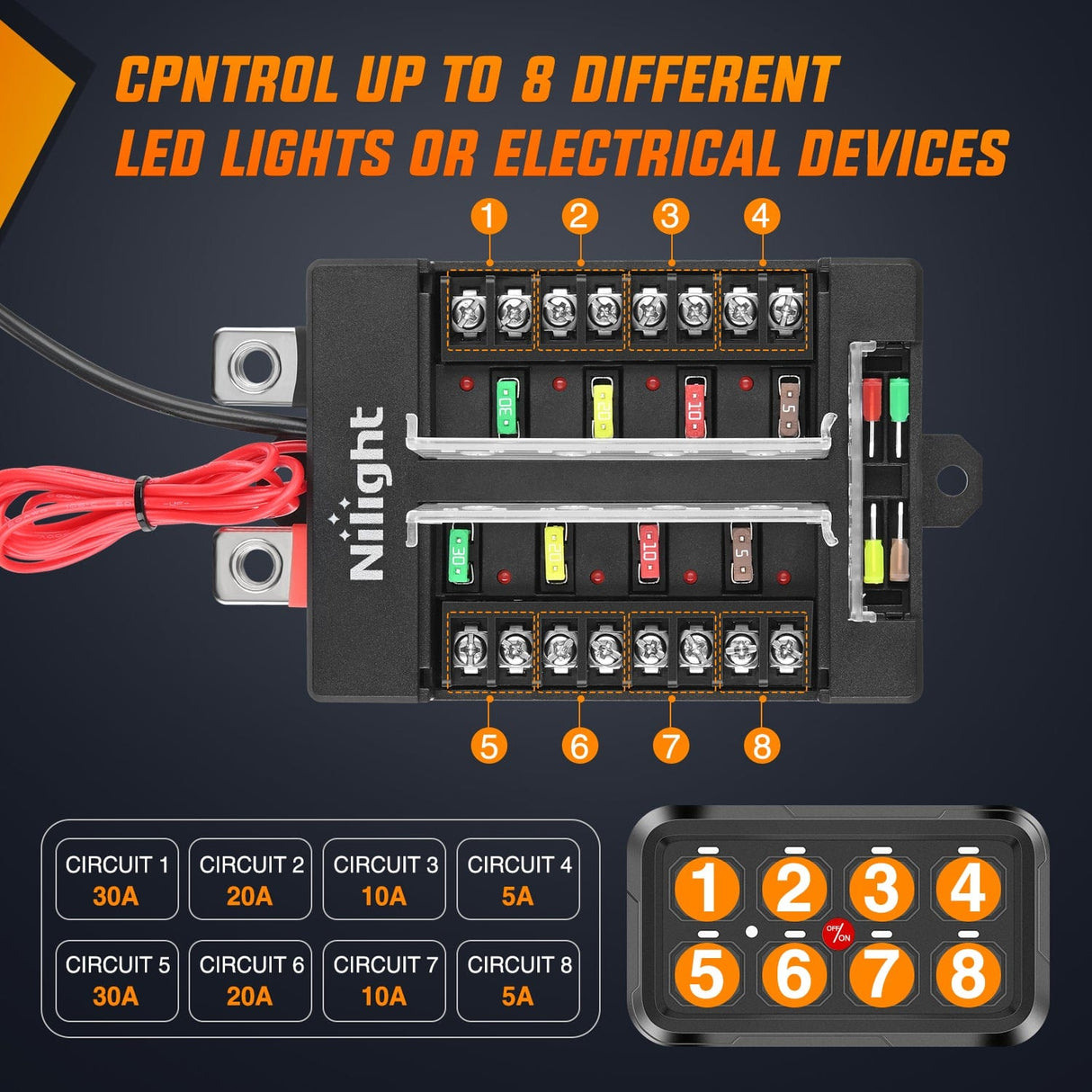 8 Gang RGB Switch Panel Circuit Control System