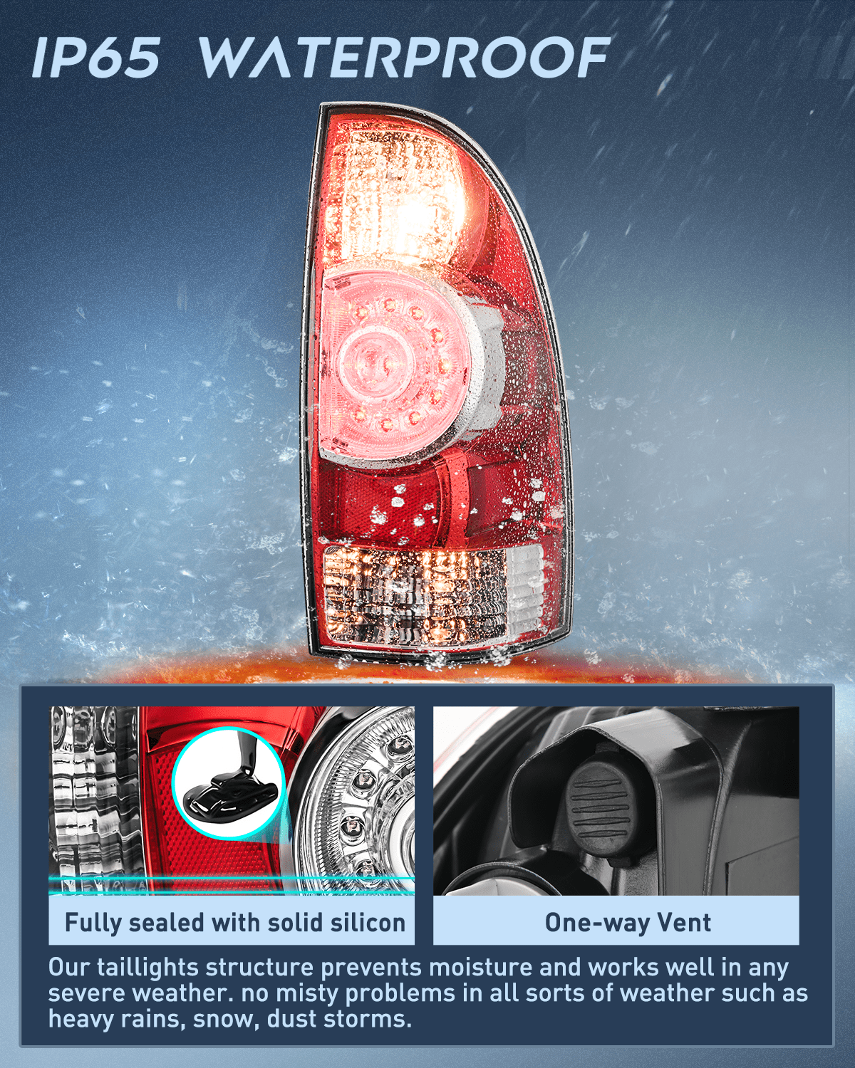 Taillight Assembly 2005 2006 2007 2008 2009 2010 2011 2012 2013 2014 2015 Toyota Tacoma Tail light Assembly Rear Lamp Replacement LED Lens Passenger Side