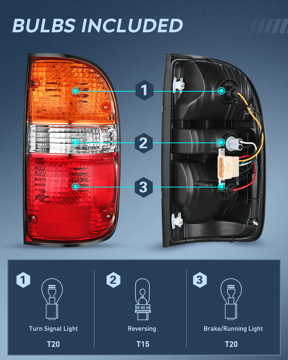 Taillight Assembly 2001 2002 2003 2004 Toyota Tacoma Taillight Assembly Rear Lamp Replacement OE Style Passenger Side