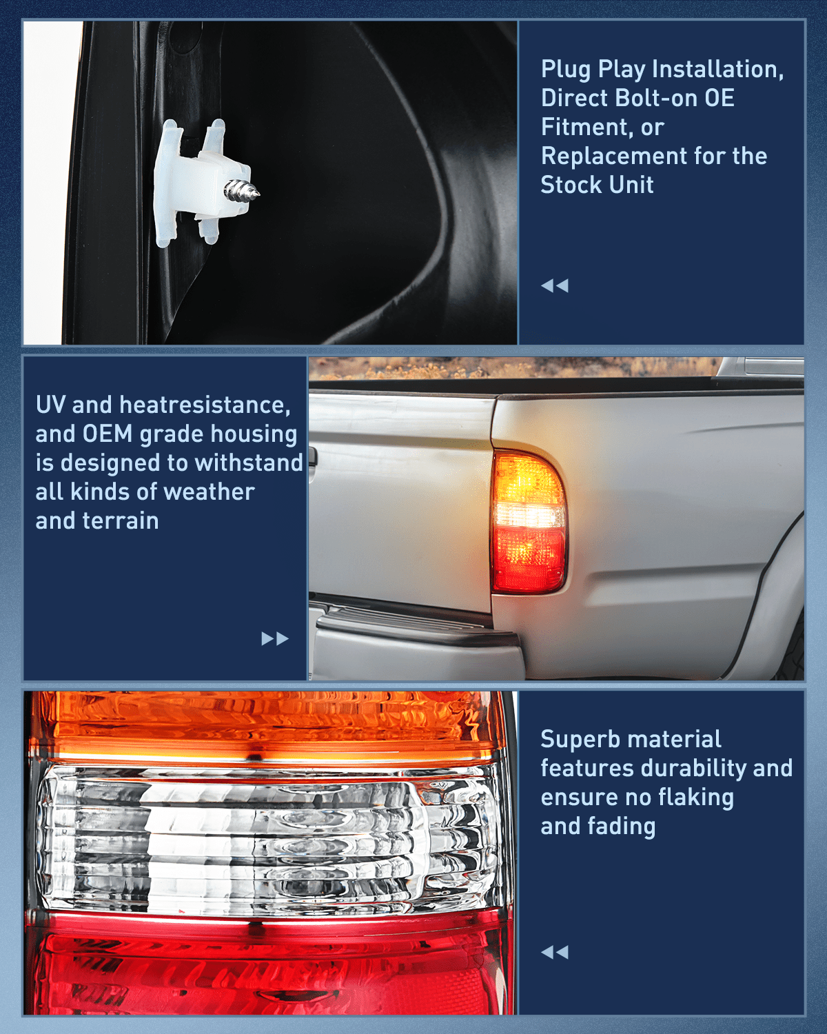 Taillight Assembly 2001 2002 2003 2004 Toyota Tacoma Taillight Assembly Rear Lamp Replacement OE Style Passenger Side