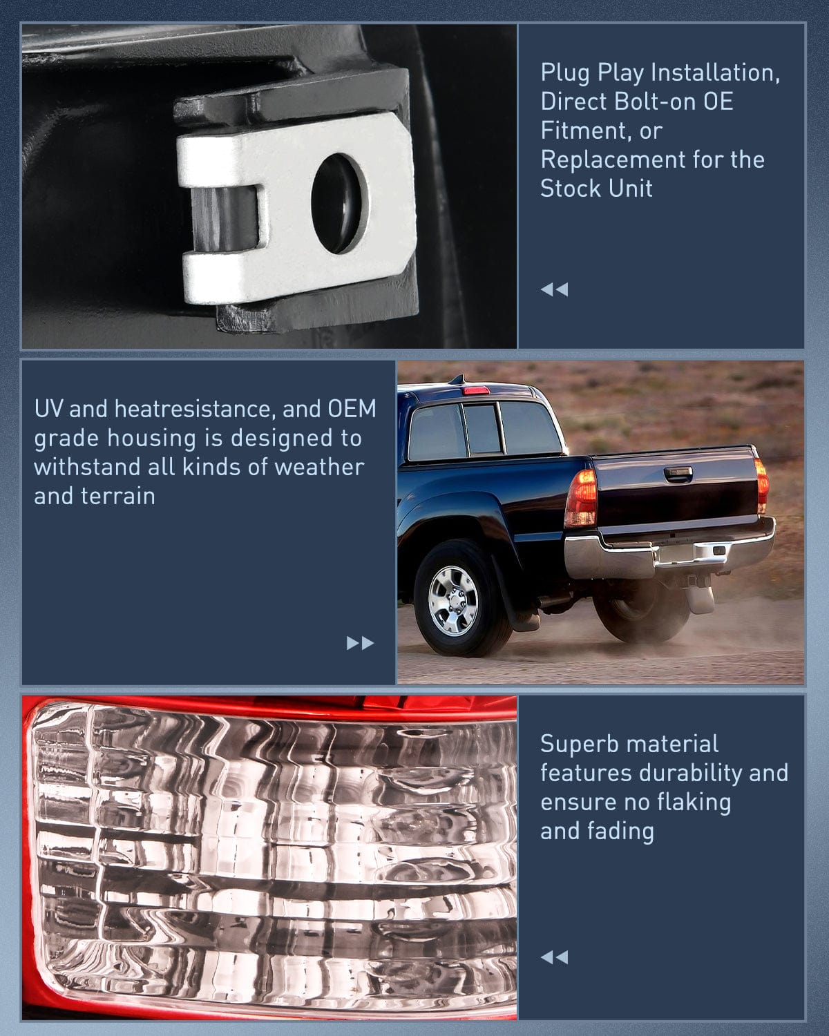 Taillight Assembly 2005 2006 2007 2008 2009 2010 2011 2012 2013 2014 2015 Toyota Tacoma Taillight Assembly Rear Lamp Replacement OE Style Driver Side