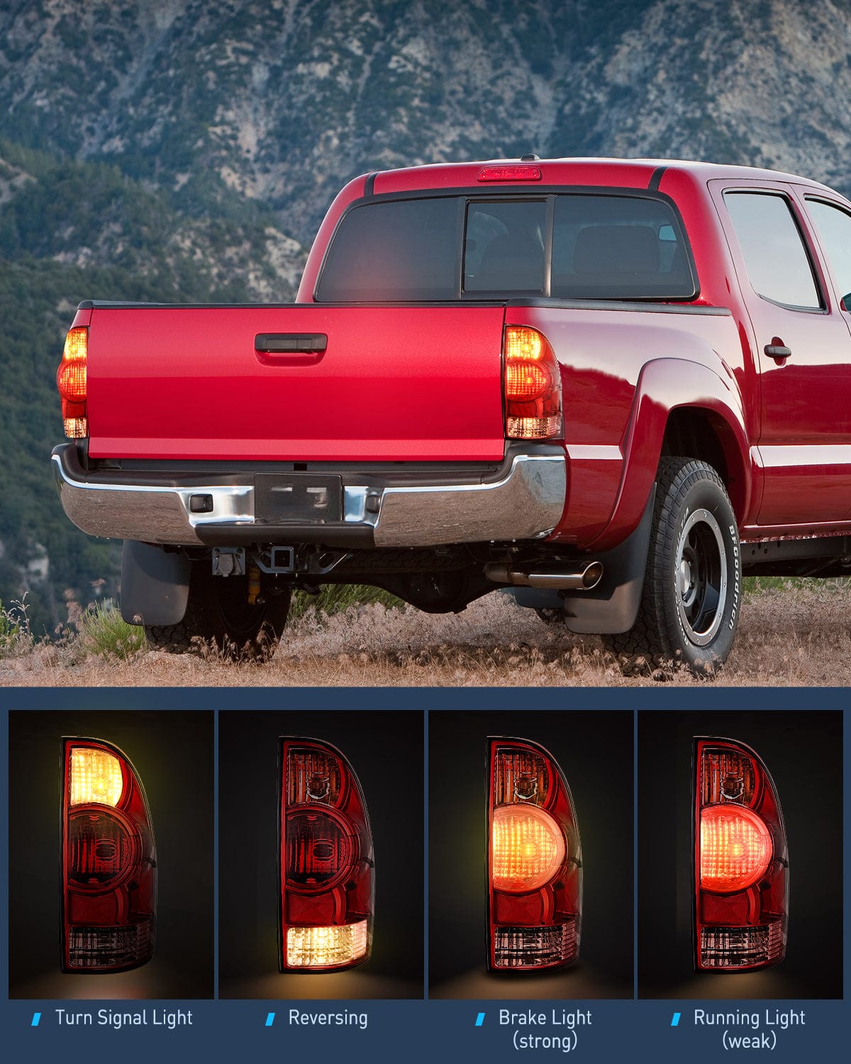 Taillight Assembly 2005 2006 2007 2008 2009 2010 2011 2012 2013 2014 2015 Toyota Tacoma Taillight Assembly Rear Lamp Replacement OE Style Driver Side and Passenger Side