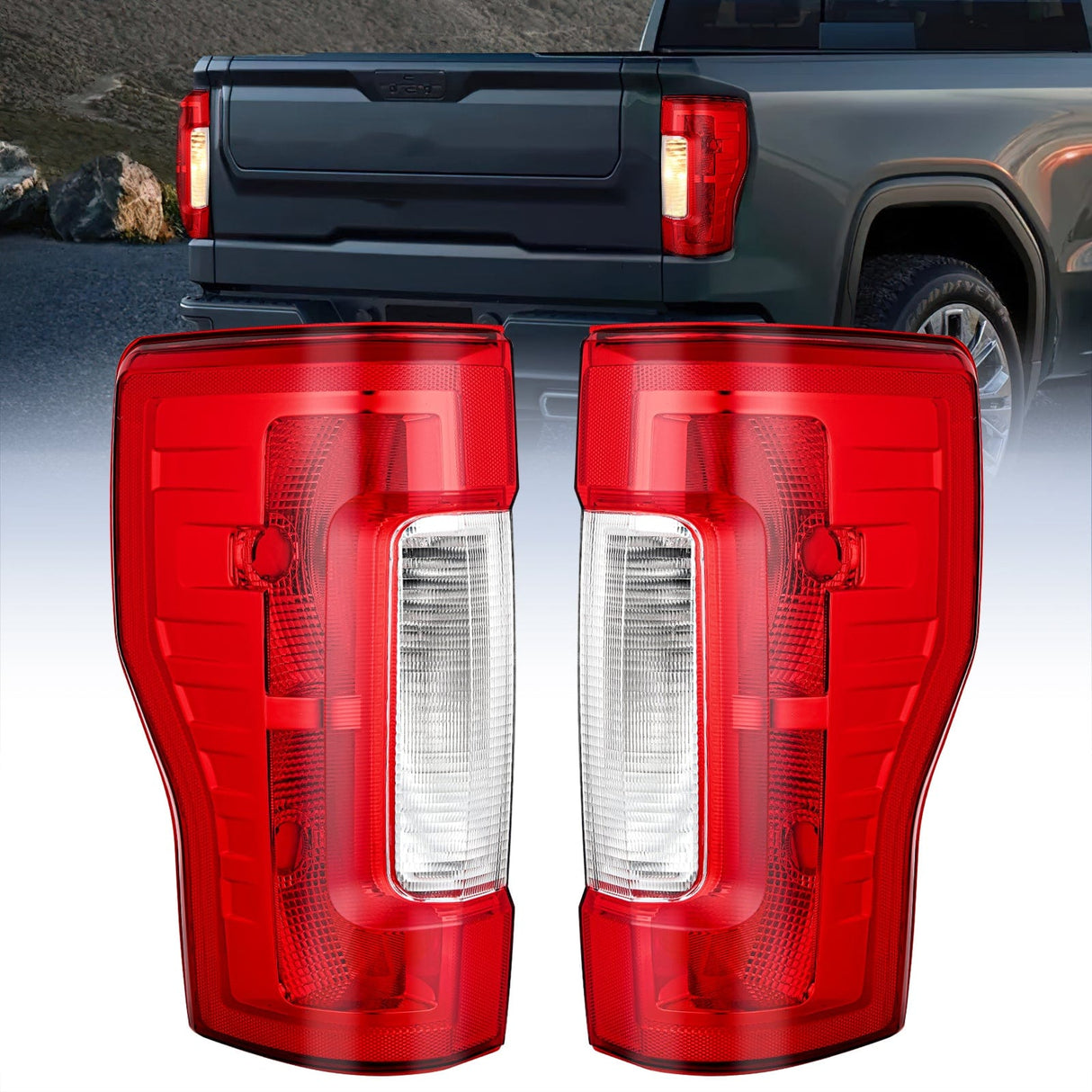 Taillight Assembly 2017 2018 2019 Ford F250 F350 Super Duty Rear Lamp Replacement Taillight Assembly OE Style Driver Side and Passenger Side Red Lens