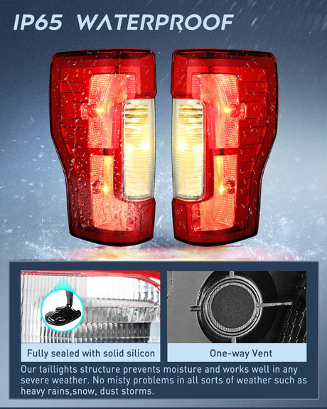 Taillight Assembly 2017 2018 2019 Ford F250 F350 Super Duty Rear Lamp Replacement Taillight Assembly OE Style Driver Side and Passenger Side Red Lens