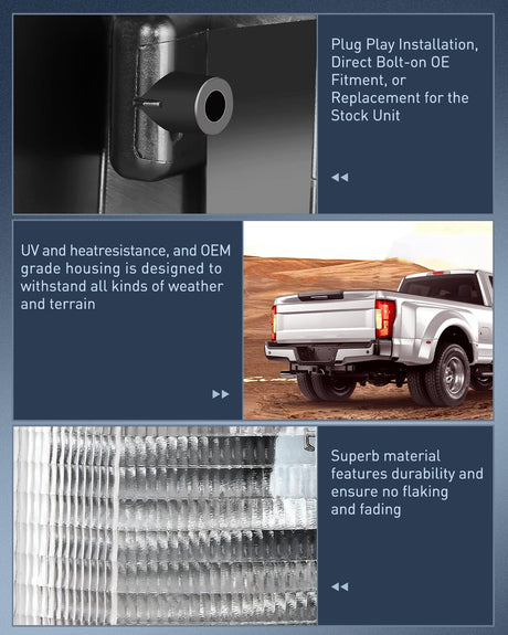 Taillight Assembly 2017 2018 2019 Ford F250 F350 Super Duty Rear Lamp Replacement Taillight Assembly OE Style Driver Side and Passenger Side Red Lens