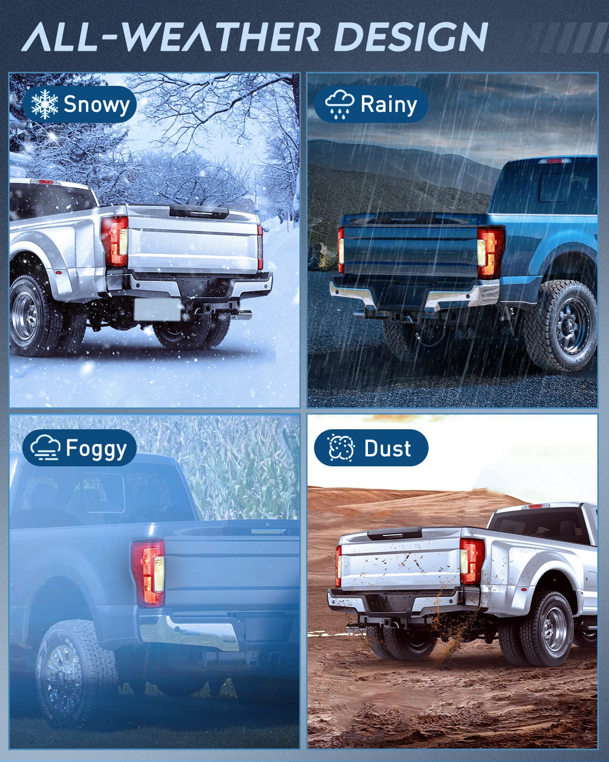 Taillight Assembly 2017 2018 2019 Ford F250 F350 Super Duty Rear Lamp Replacement Taillight Assembly OE Style Driver Side and Passenger Side Red Lens