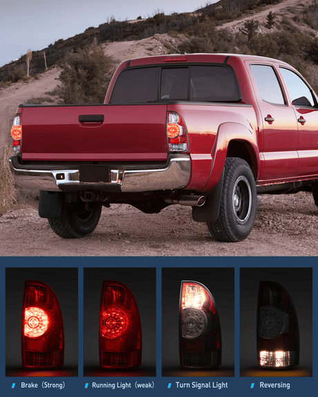 Taillight Assembly 2005 2006 2007 2008 2009 2010 2011 2012 2013 2014 2015 Toyota Tacoma Rear Lamp Replacement Taillight Assembly LED Lens Driver Side and Passenger Side