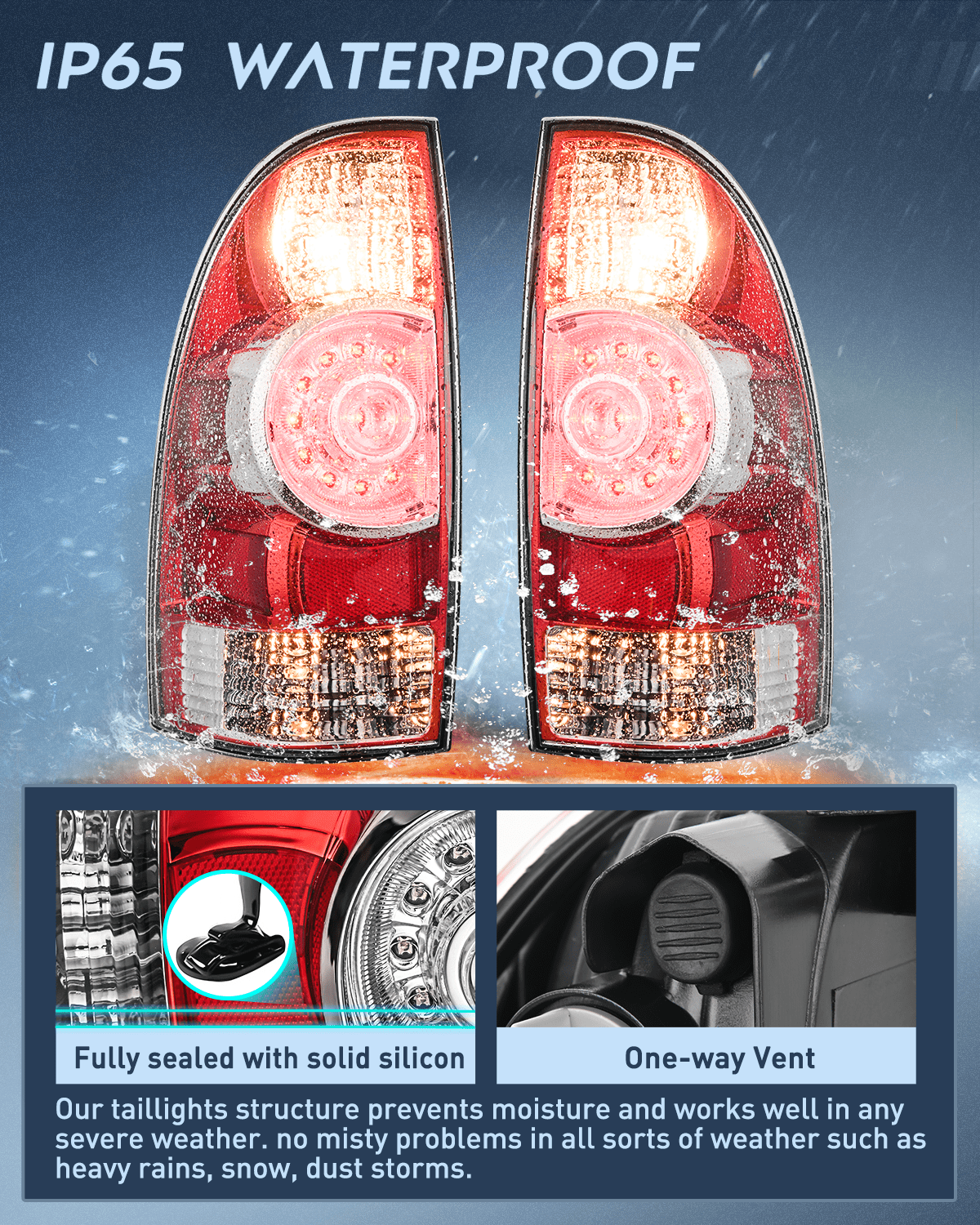 Taillight Assembly 2005 2006 2007 2008 2009 2010 2011 2012 2013 2014 2015 Toyota Tacoma Rear Lamp Replacement Taillight Assembly LED Lens Driver Side and Passenger Side