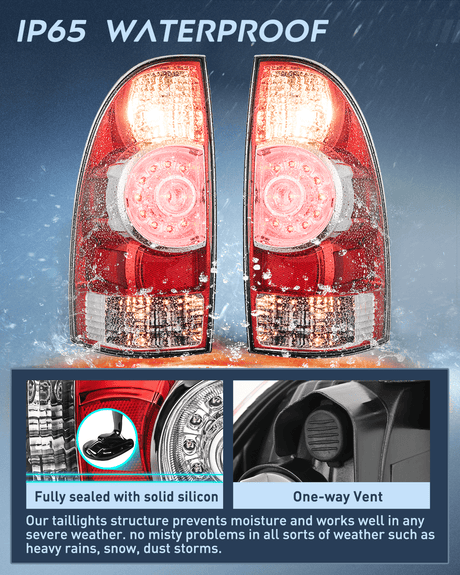 Taillight Assembly 2005 2006 2007 2008 2009 2010 2011 2012 2013 2014 2015 Toyota Tacoma Rear Lamp Replacement Taillight Assembly LED Lens Driver Side and Passenger Side