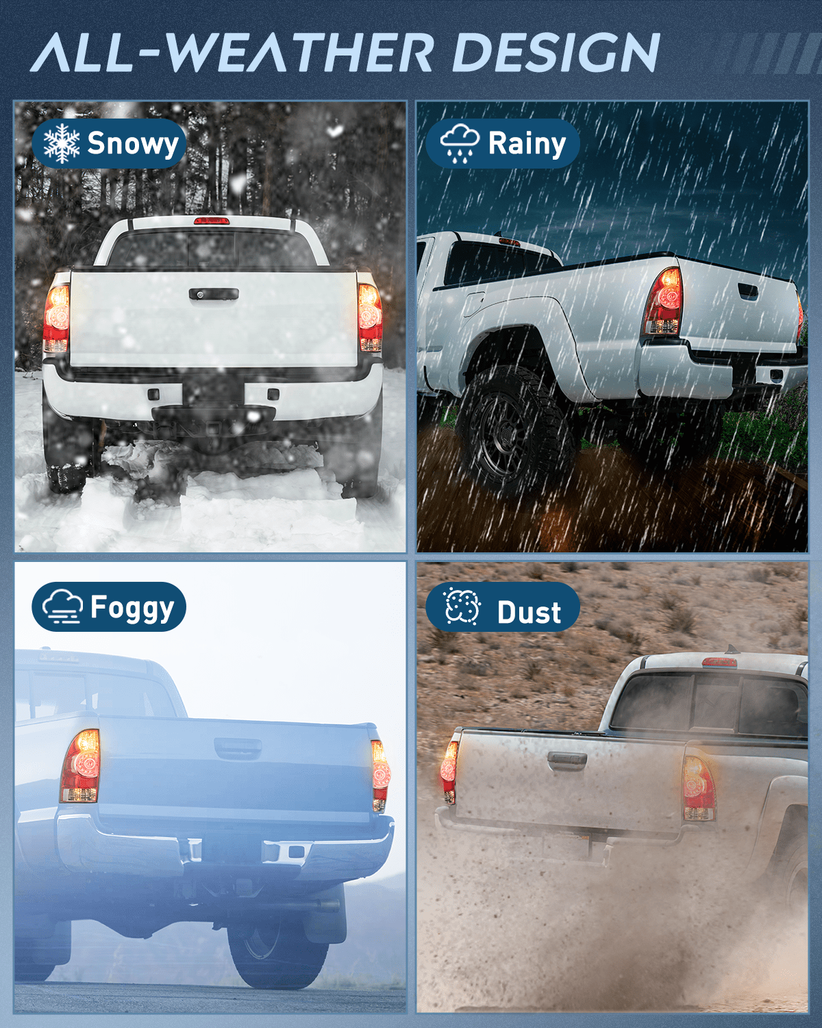 Taillight Assembly 2005 2006 2007 2008 2009 2010 2011 2012 2013 2014 2015 Toyota Tacoma Rear Lamp Replacement Taillight Assembly LED Lens Driver Side and Passenger Side