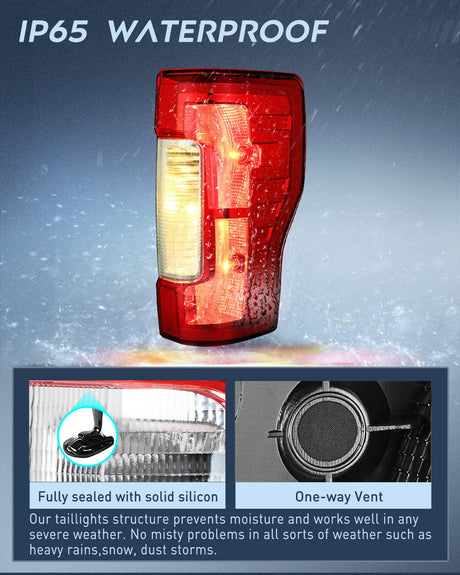 Taillight Assembly 2017 2018 2019 Ford F250 F350 Super Duty Rear Lamp Replacement Taillight Assembly OE Style Passenger Side Red Lens