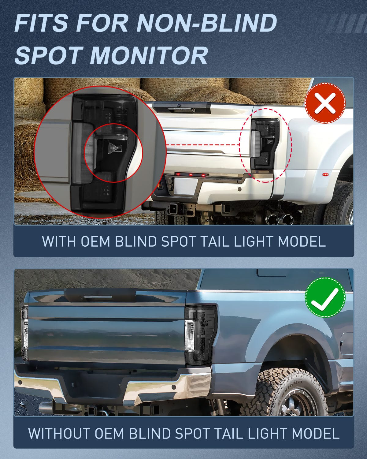 Taillight Assembly 2017 2018 2019 Ford F250 F350 Super Duty Rear Lamp Replacement Taillight Assembly OE Style Passenger Side Smoke Lens