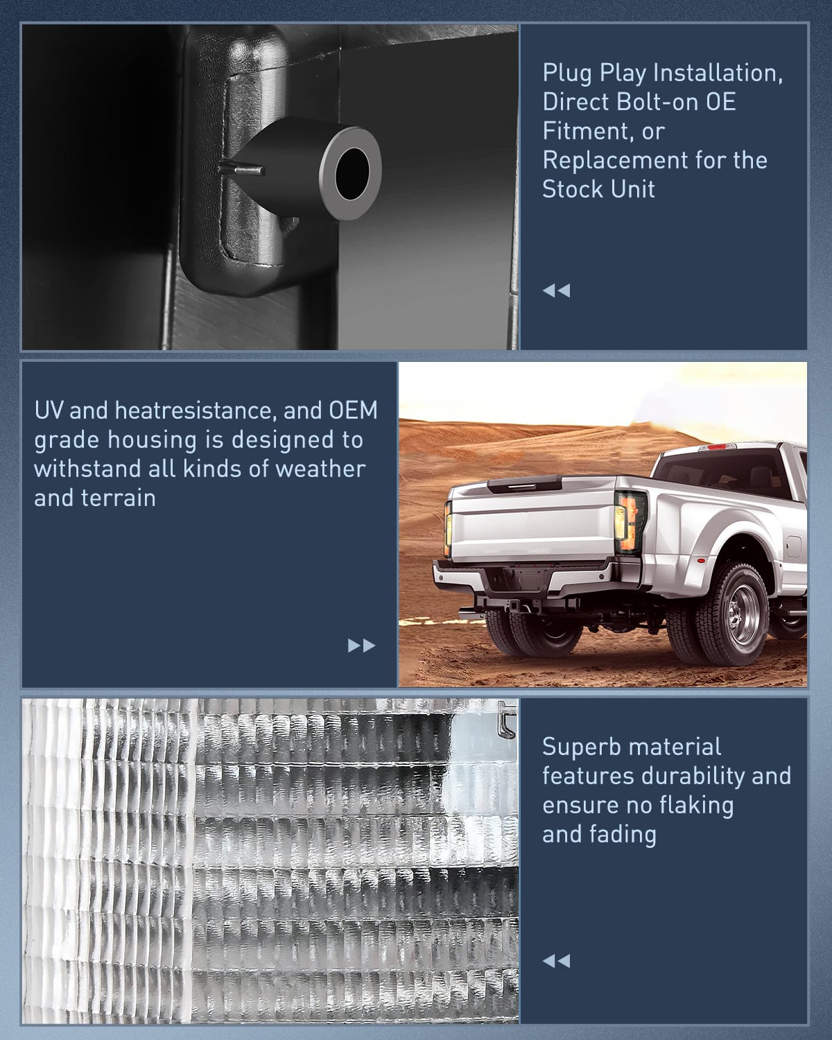 Taillight Assembly 2017 2018 2019 Ford F250 F350 Super Duty Rear Lamp Replacement Taillight Assembly OE Style Passenger Side Smoke Lens